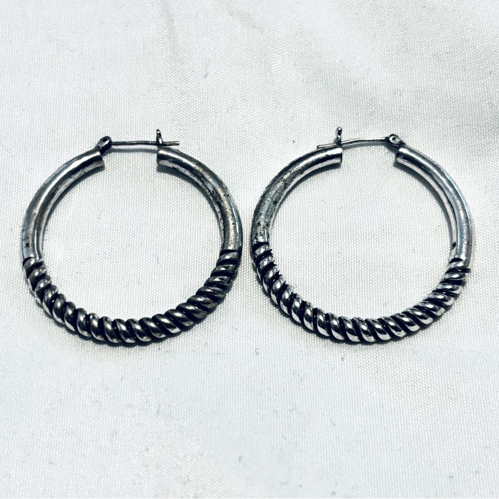 Silver hoop earrings